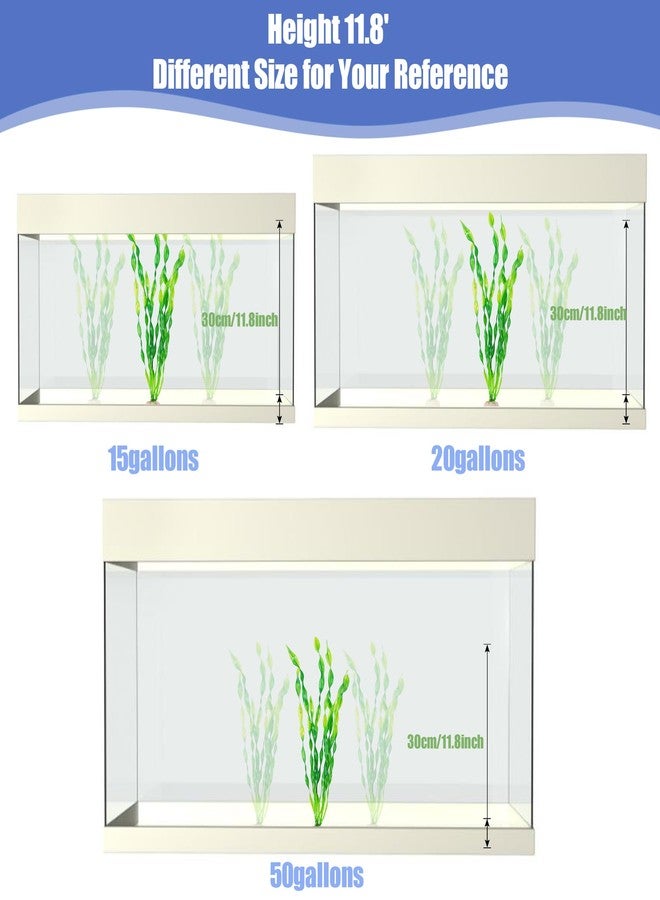 Ameliade 12 PCS Aquarium Artificial Seaweed Decorations 12 Inch Tall Plastic Plants Decor Large Fish Tank Accessories - Image 4